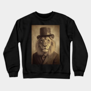 Vintage Lion in Suit and Hat Crewneck Sweatshirt